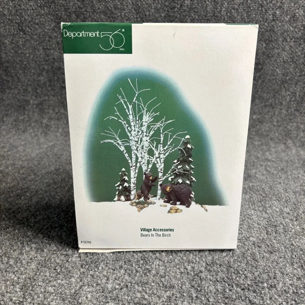 Department 56 Village Accessories Bears in the Birch released 98 Retired 2003